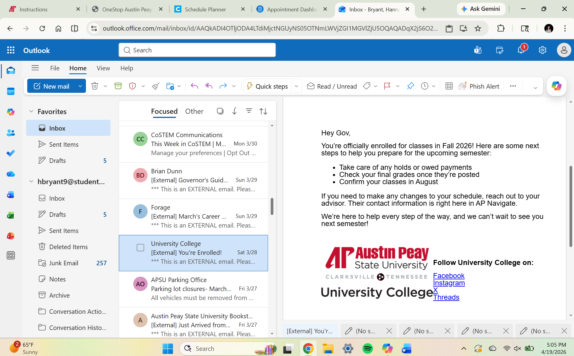 Use a final screenshot that proves the registration went through.